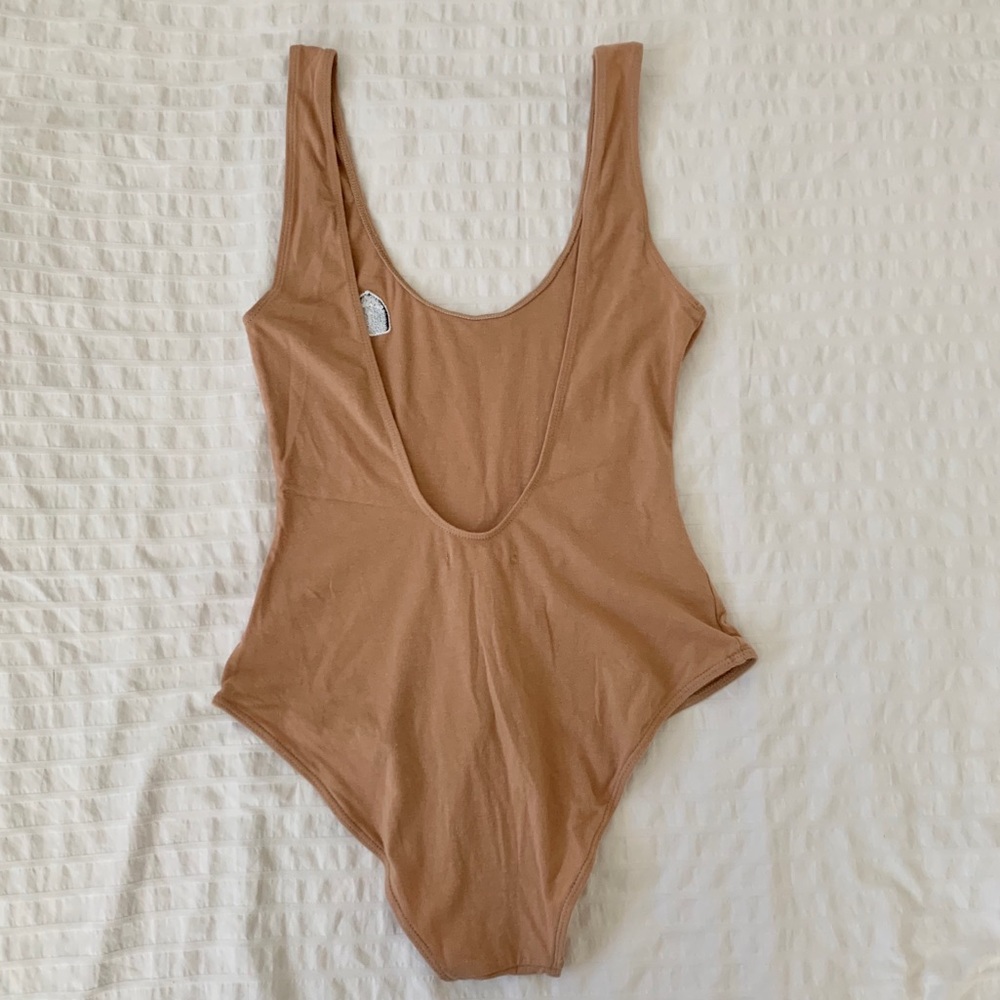 Pacsun Tan Bodysuit w/ Patches - Picture 3 of 3